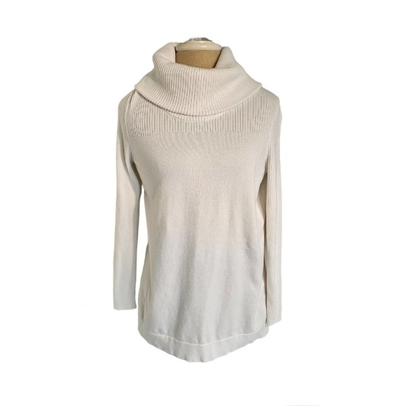 Chicos Zenergy Cashmere Blend Mockneck Sweater Ivory M - Picture 1 of 11